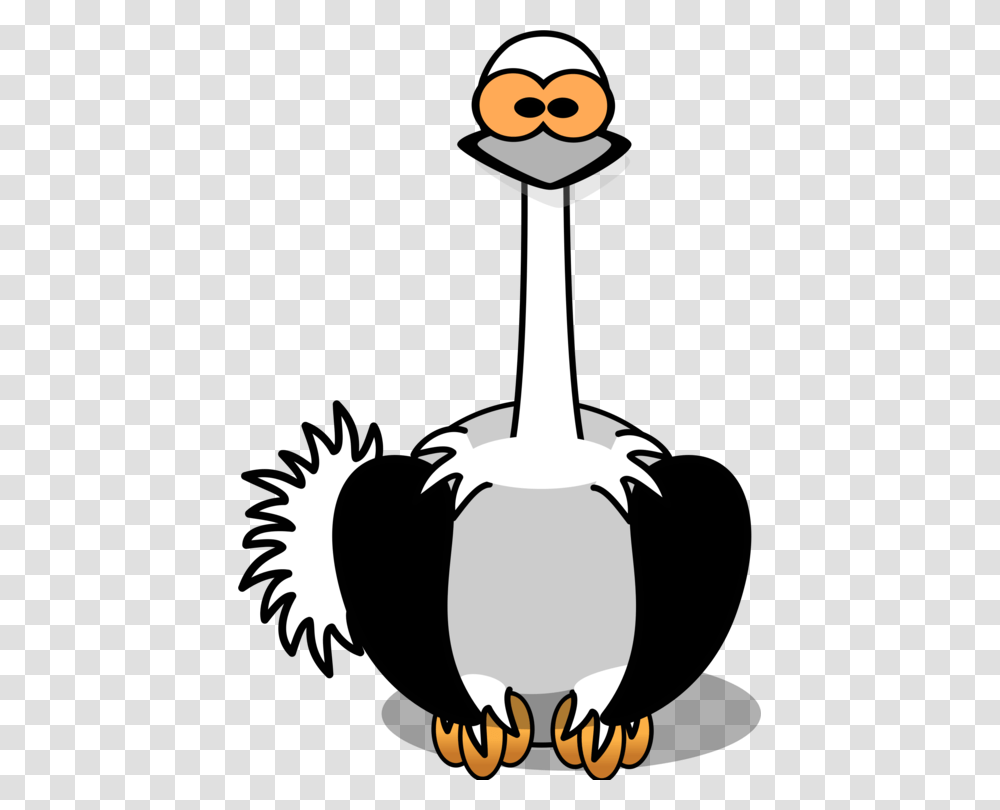 Common Ostrich Drawing Computer Icons Cartoon Download Free, Stencil, Bird, Animal, Silhouette Transparent Png