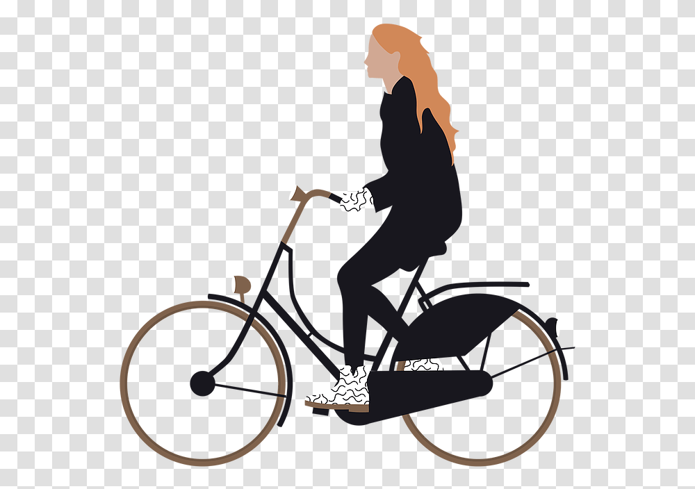 Common People Illustration Bicycle Woman, Vehicle, Transportation, Bike, Person Transparent Png
