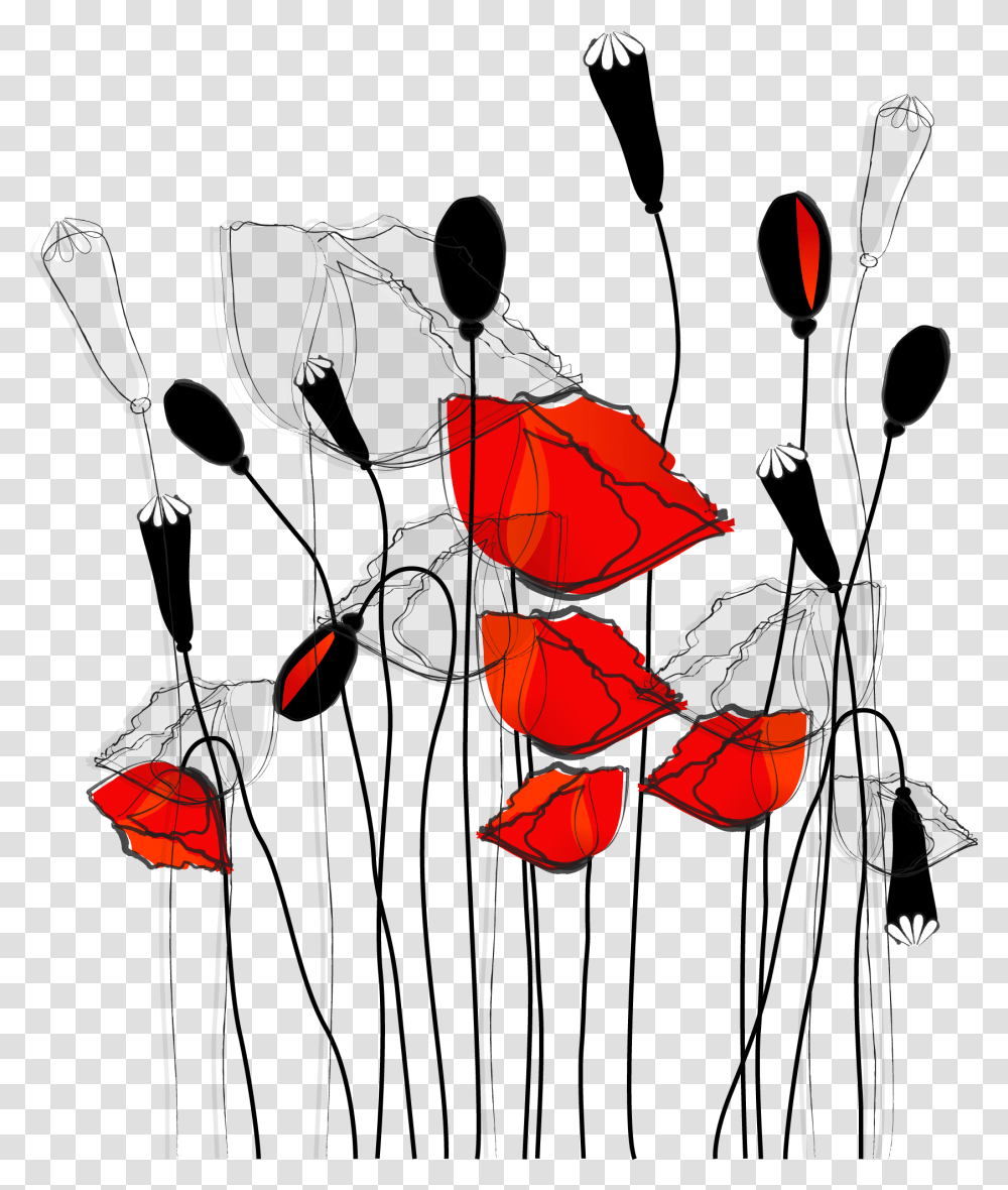 Common Poppy Curtain Flower Wallpaper Line Illustration Curtain, Leaf, Plant, Silhouette, Bow Transparent Png