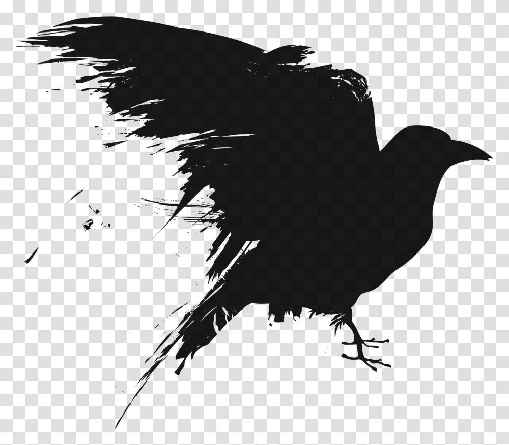 Common Raven Tattoo Artist Crow Bird Royalty Free Crow Silhouette, Animal, Stencil, Blackbird, Agelaius Transparent Png