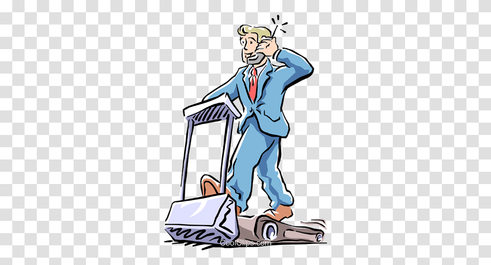 Communicationsman On Treadmill Royalty Free Vector Clip Art, Person, Human, Vehicle, Transportation Transparent Png