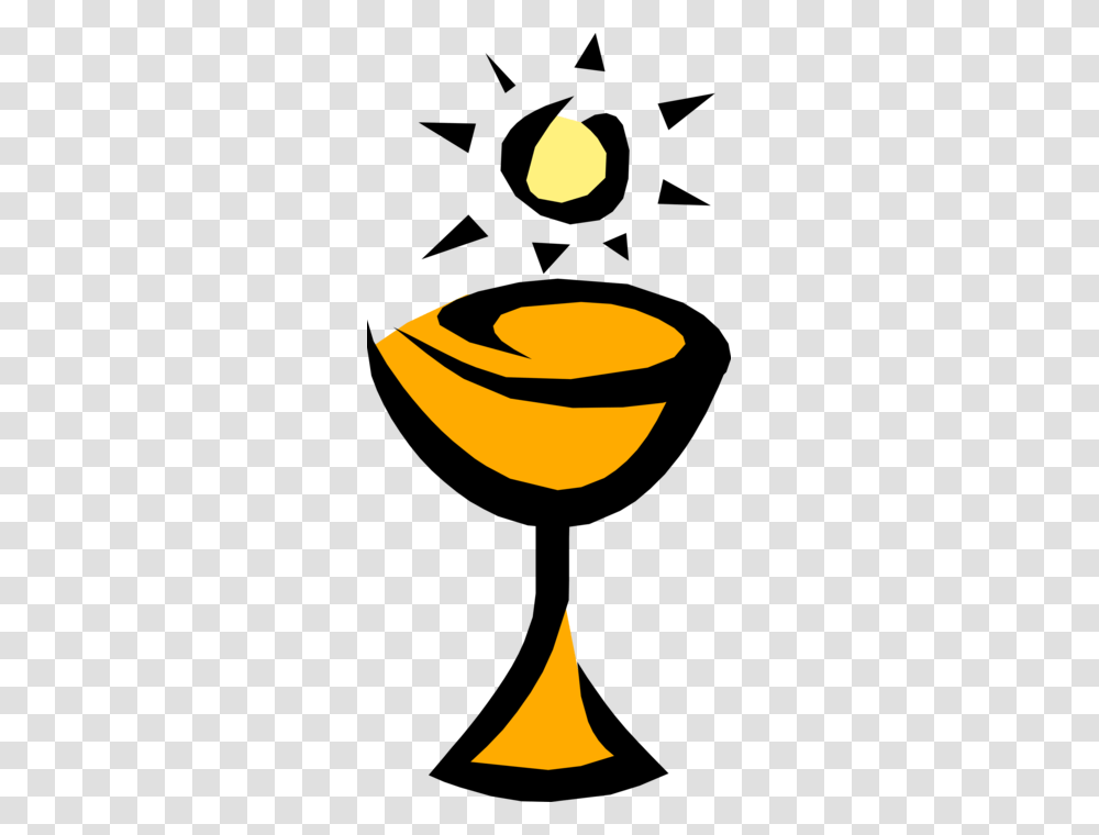 Communion Chalice With Host, Plant, Label, Moon Transparent Png