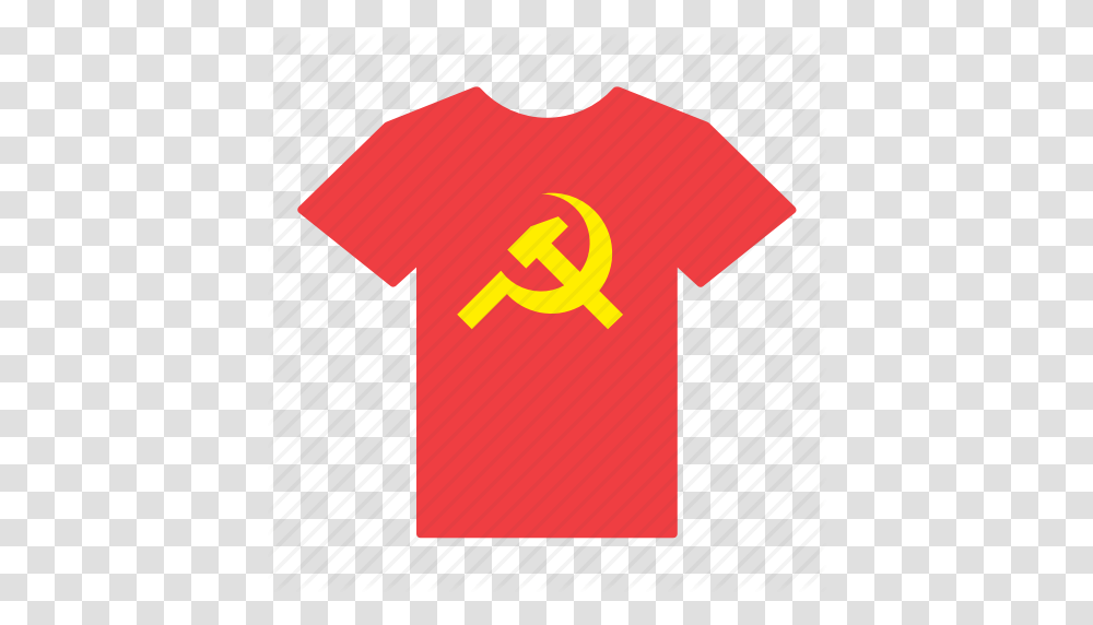 Communism Communist Flag Hammer Shirt Sickle T Shirt Icon, Apparel, T-Shirt Transparent Png