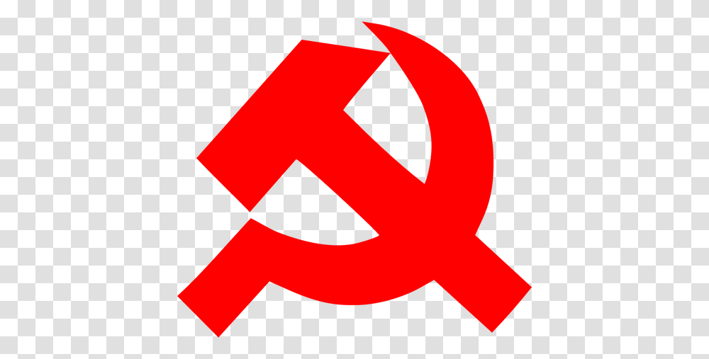 Communism Sign Of Thick Hammer And Sickle Vector Clip Art Public, Logo, Trademark, Recycling Symbol Transparent Png