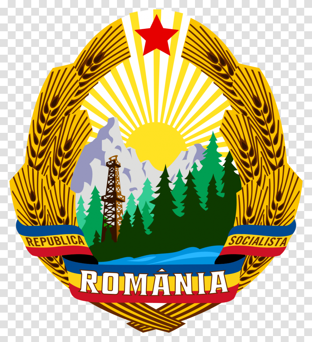 Communist Romania Coat Of Arms, Logo, Trademark, Tree Transparent Png