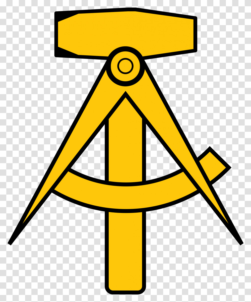 Communist Symbol East German Hammer And Compass, Axe, Tool, Star Symbol, Telescope Transparent Png