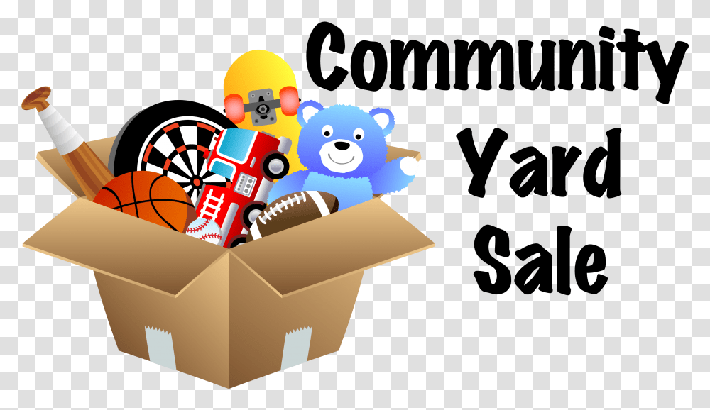 Community Yard Sale Signs Cli Garage Sale Flyer, Toy, Cardboard, Box, Carton Transparent Png
