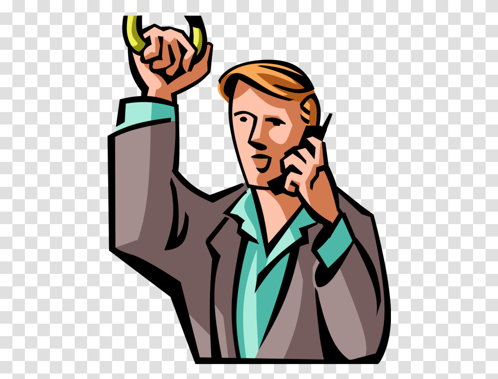 Commuter Vector Image Talking On A Cell Phone, Person, Human, Hand, Performer Transparent Png
