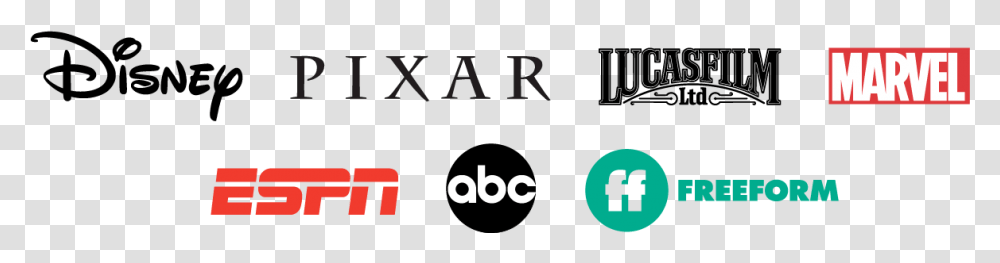 Company Logos From Disney Pixar Lucas Film Marvel Walt Disney Company Logos, Number, Alphabet Transparent Png