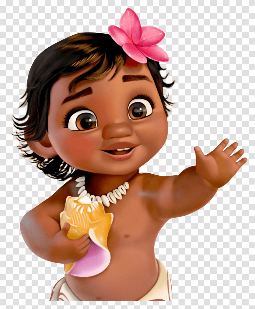 Company Moana Walt Birthday Child Baby Party Clipart Moana Baby, Doll, Toy, Person, Human Transparent Png