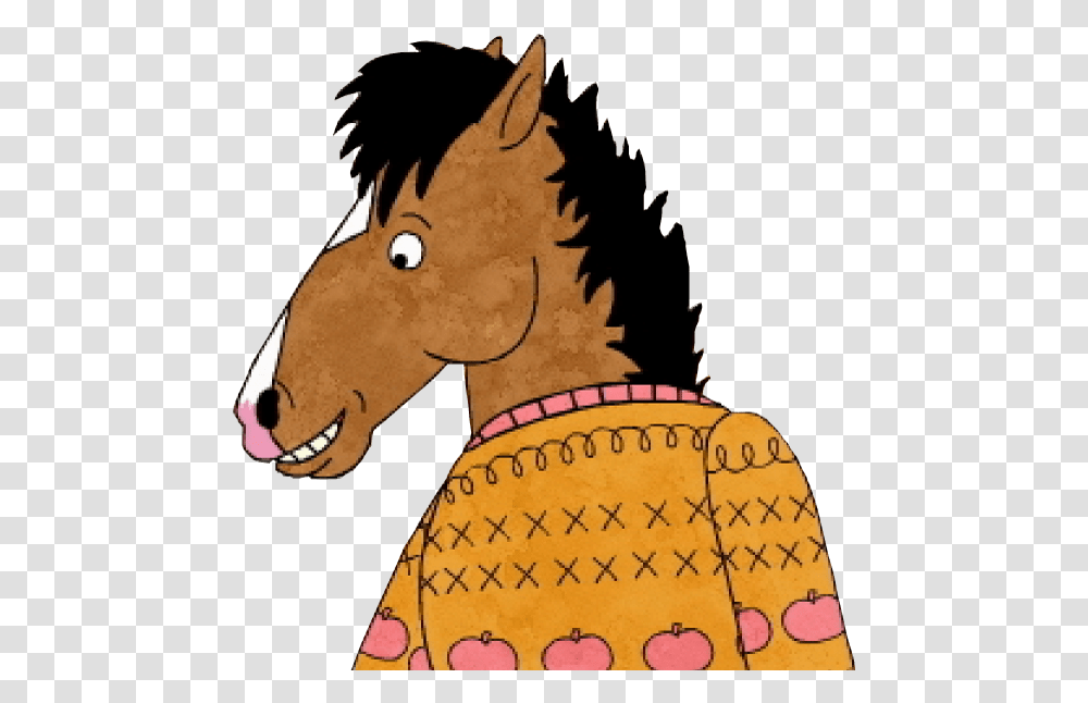 Compare 'bojack Horseman' Cartoon, Mammal, Animal, Colt Horse Transparent Png