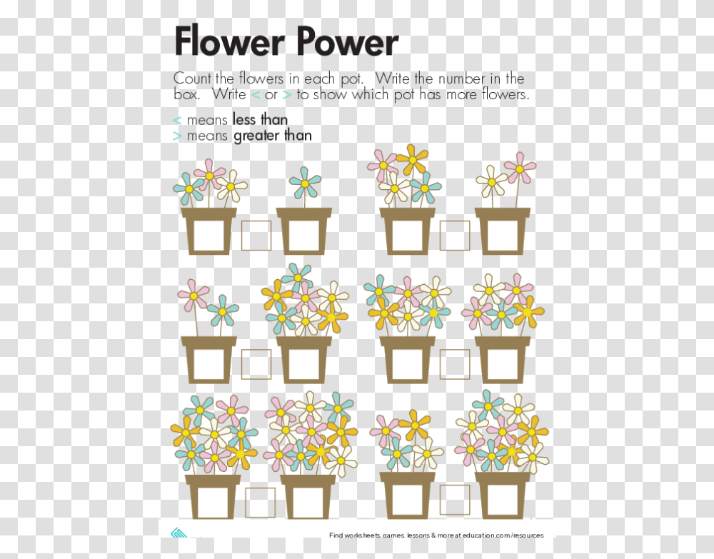 Comparing Numbers Plants Worksheet, Sweets Transparent Png