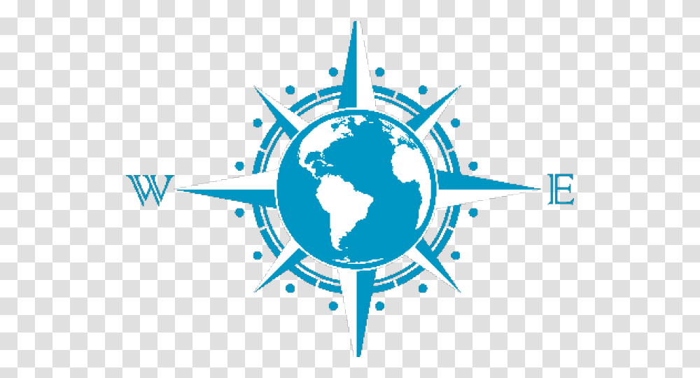 Compass Clipart Border Compass Rose On Globe, Airplane, Aircraft, Vehicle, Transportation Transparent Png