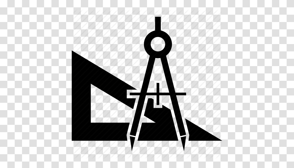 Compass Divider Divider And Protractor Protractor Icon, Triangle, Silhouette, Antenna, Electrical Device Transparent Png