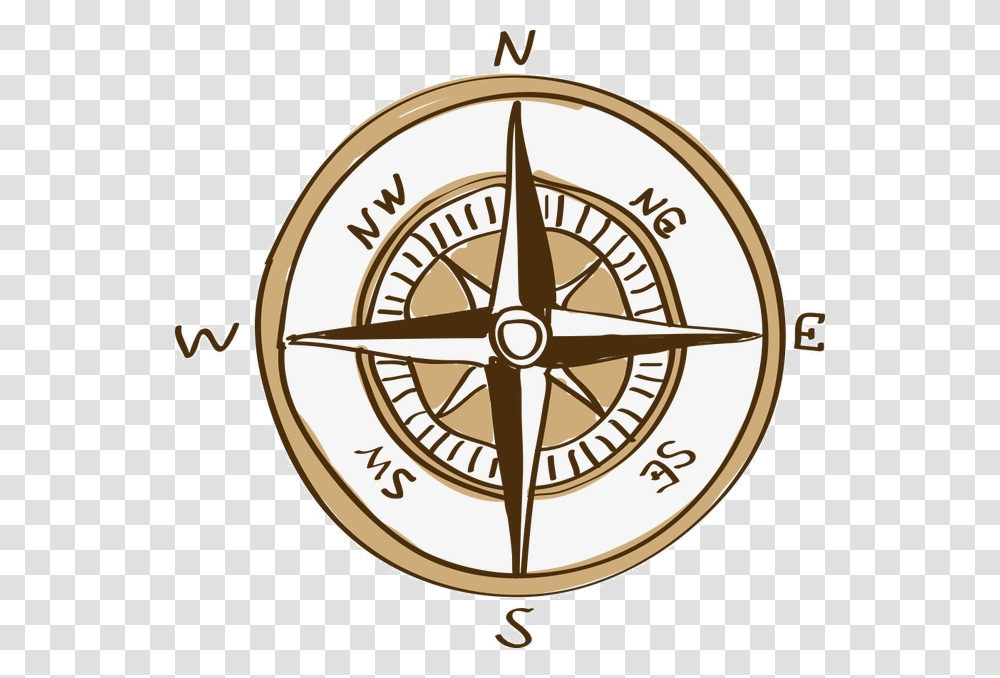 Compass Hand Painted Cartoon Clipart Image And Brick Patterns In Circles, Clock Tower, Architecture, Building, Chandelier Transparent Png