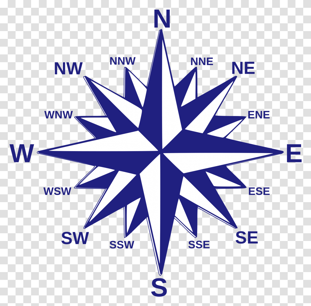 Compass Rose 16 Point Compass Rose With Degrees, Star Symbol Transparent Png