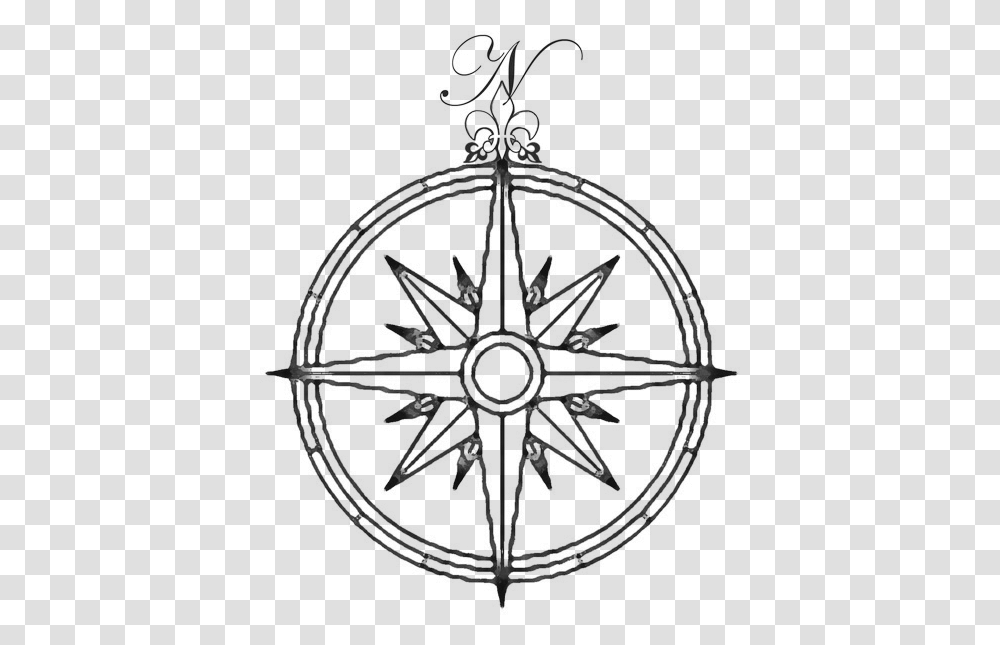 Compass Rose Clip Art Free Vector In Open Office Drawing Traditional Compass Tattoo Design, Gray, World Of Warcraft Transparent Png