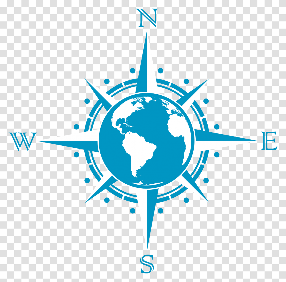 Compass Rose On A Globe, Airplane, Aircraft, Vehicle, Transportation Transparent Png