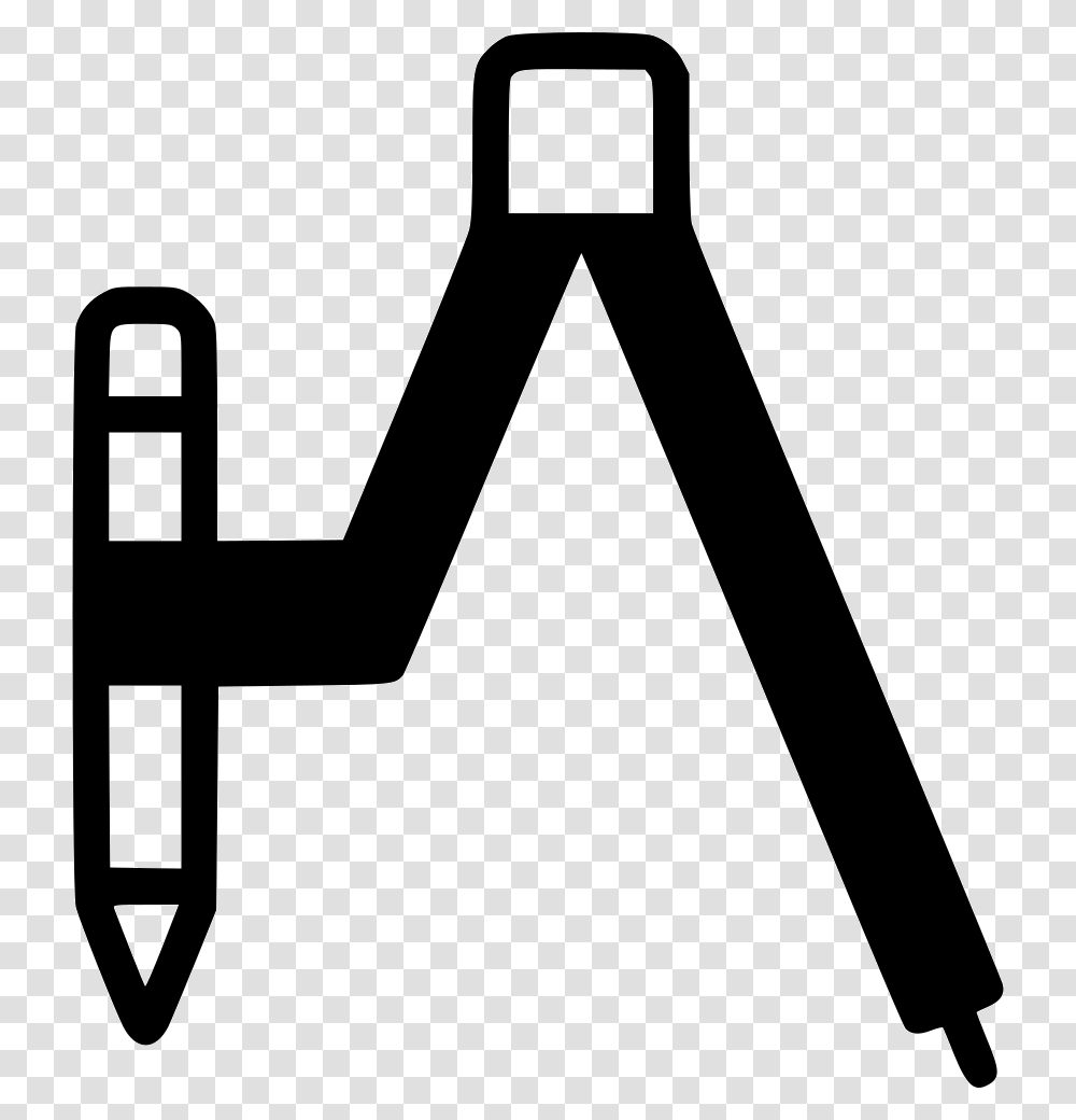 Compass Tool Editor Pencil Draw Math Icon Free Download, Shovel, Stencil, Silhouette, Sport Transparent Png