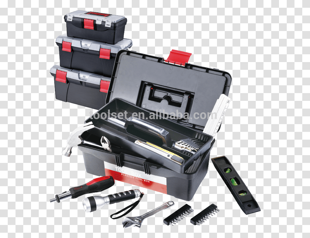 Complete Household Hand Tools Kit Set In Portable Endmill, Briefcase, Bag Transparent Png