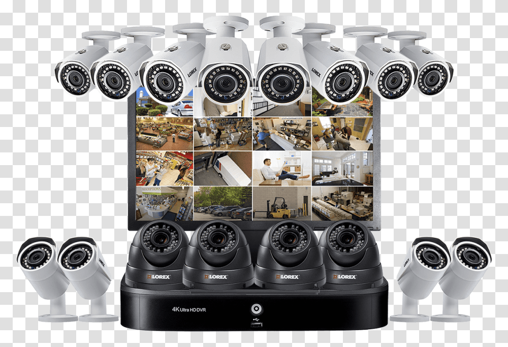 Complete Security Camera System With 16 Channel 4k Headphones, Electronics, Person, Poster, Advertisement Transparent Png
