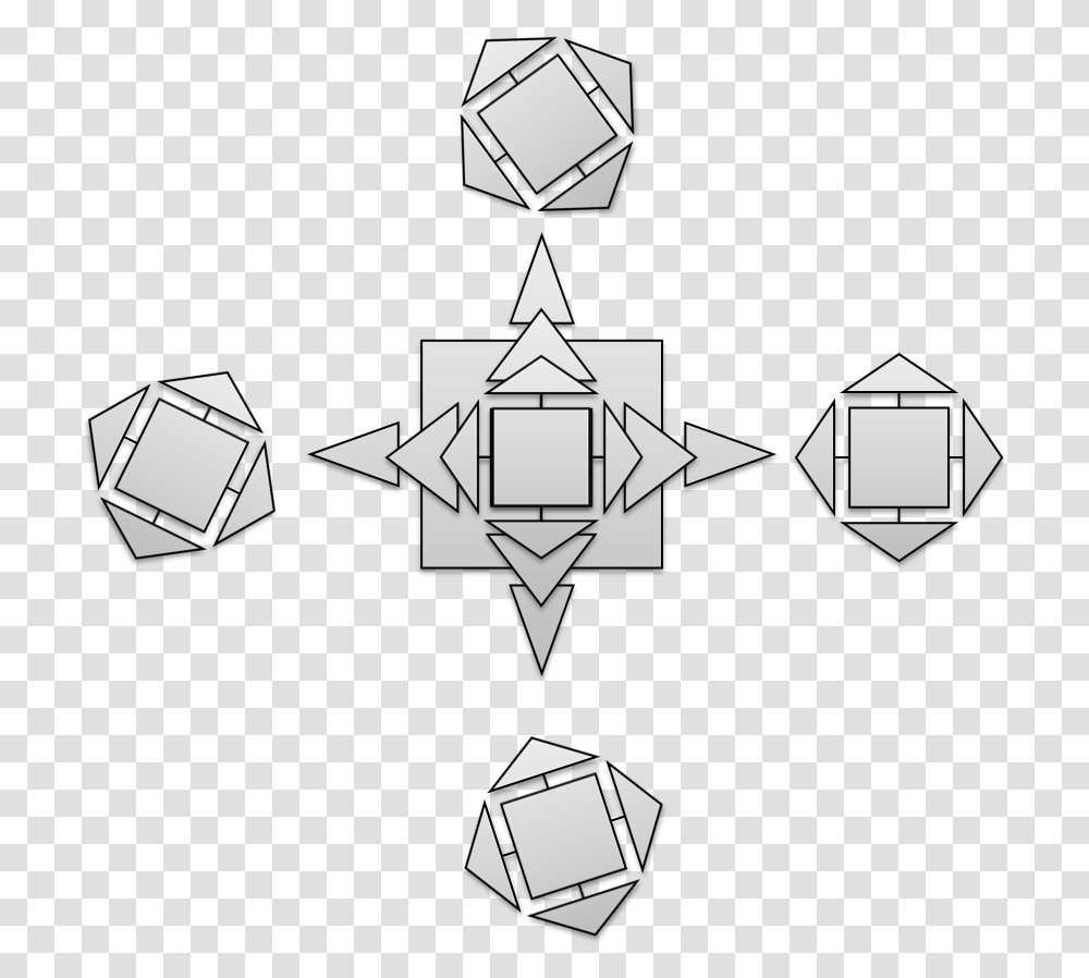 Composition In Geometric Shapes With Directions, Star Symbol, Silhouette, Lighting Transparent Png