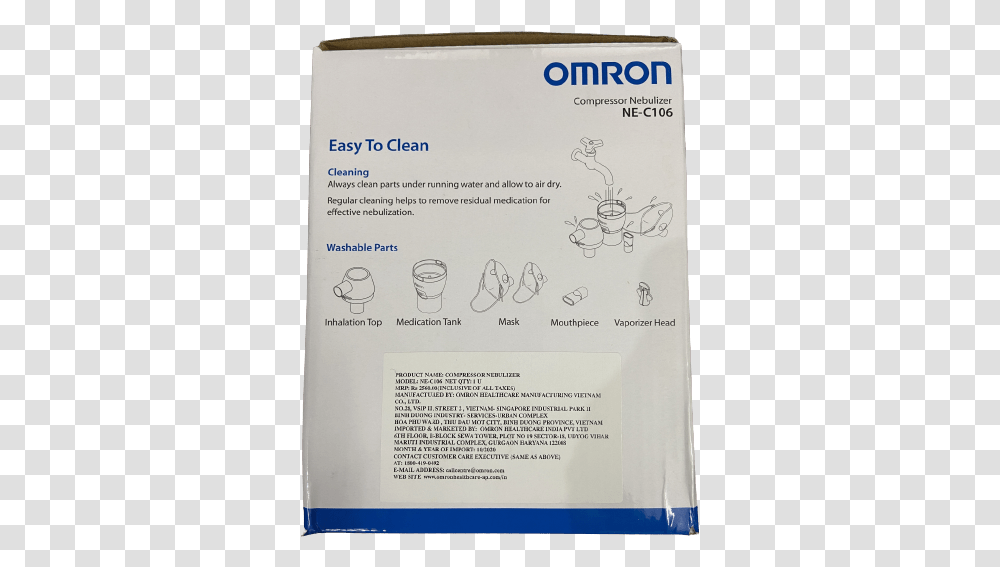 Compressor Nebulizer Ne C106 Omron Document, Text, Handwriting, Signature, Page Transparent Png
