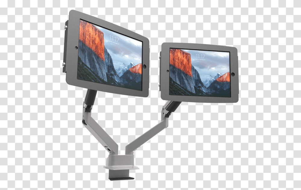 Compulocks Dual Screen Monitor Mount Unboxing Amp Demonstration Flat Panel Display, Electronics, LCD Screen, Camera, TV Transparent Png