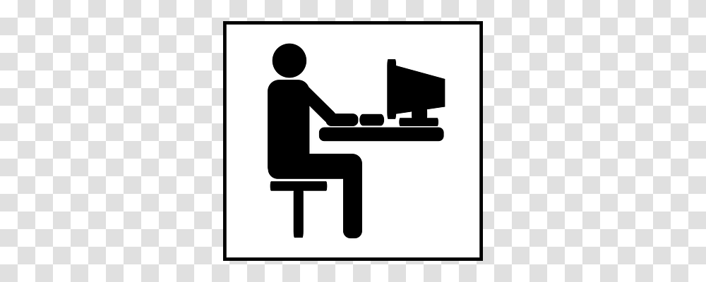 Computer Silhouette, Sitting, Interview Transparent Png