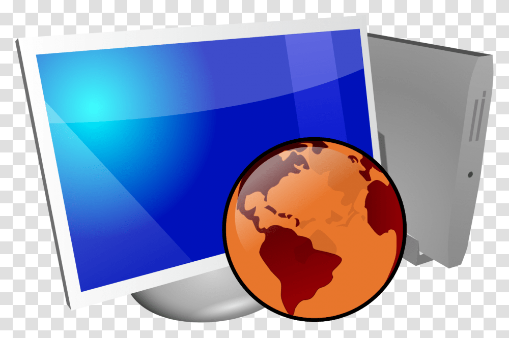 Computer And The World, Outer Space, Astronomy, Monitor, Outdoors Transparent Png