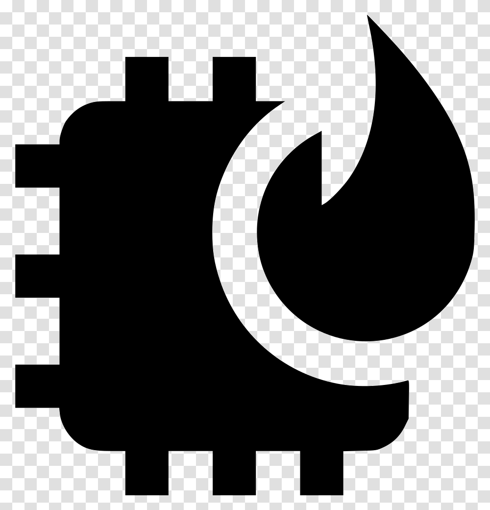Computer Chip Burn Icon Free Download, Cross, Stencil Transparent Png