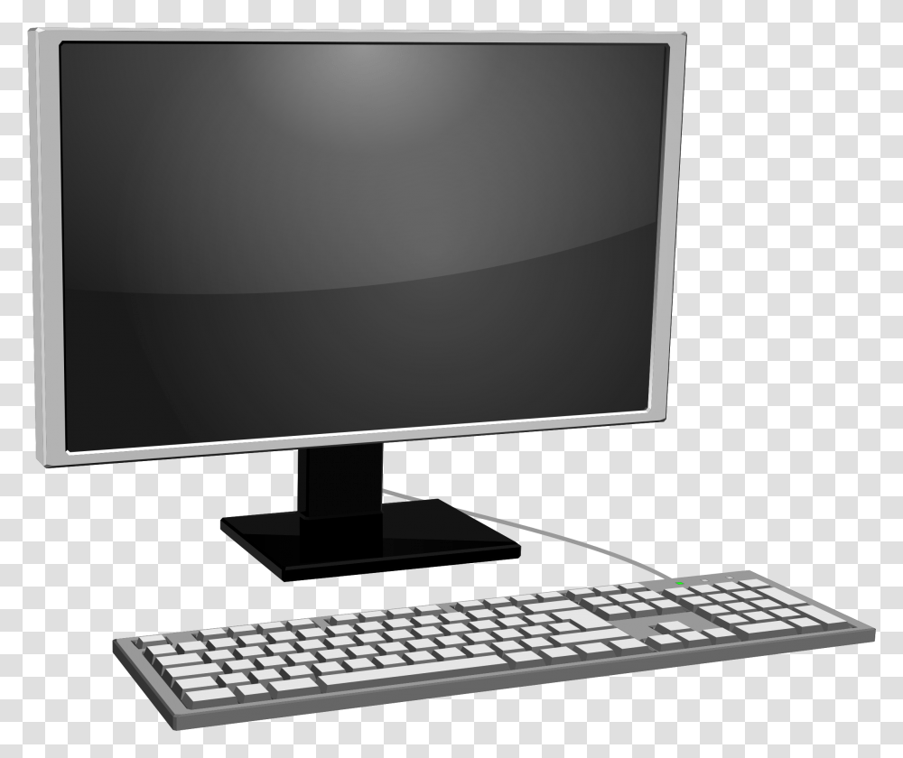 Computer Crystal Display Gray Hardware Keyboard Monitor For Computer Clip Art, Screen, Electronics, Pc, Computer Keyboard Transparent Png