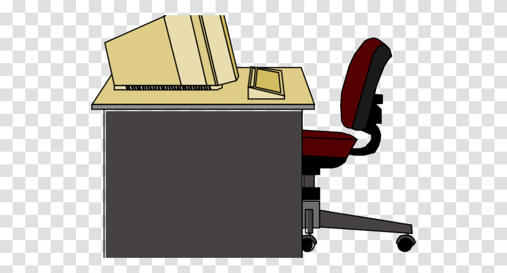 Computer Desk Clip Art, Machine, Chair, Furniture, Printer Transparent Png
