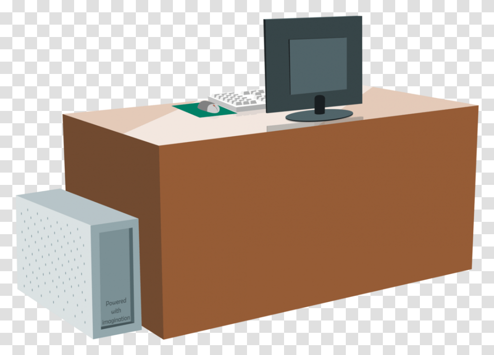 Computer Desk Hd Desk, Electronics, Table, Furniture, LCD Screen Transparent Png
