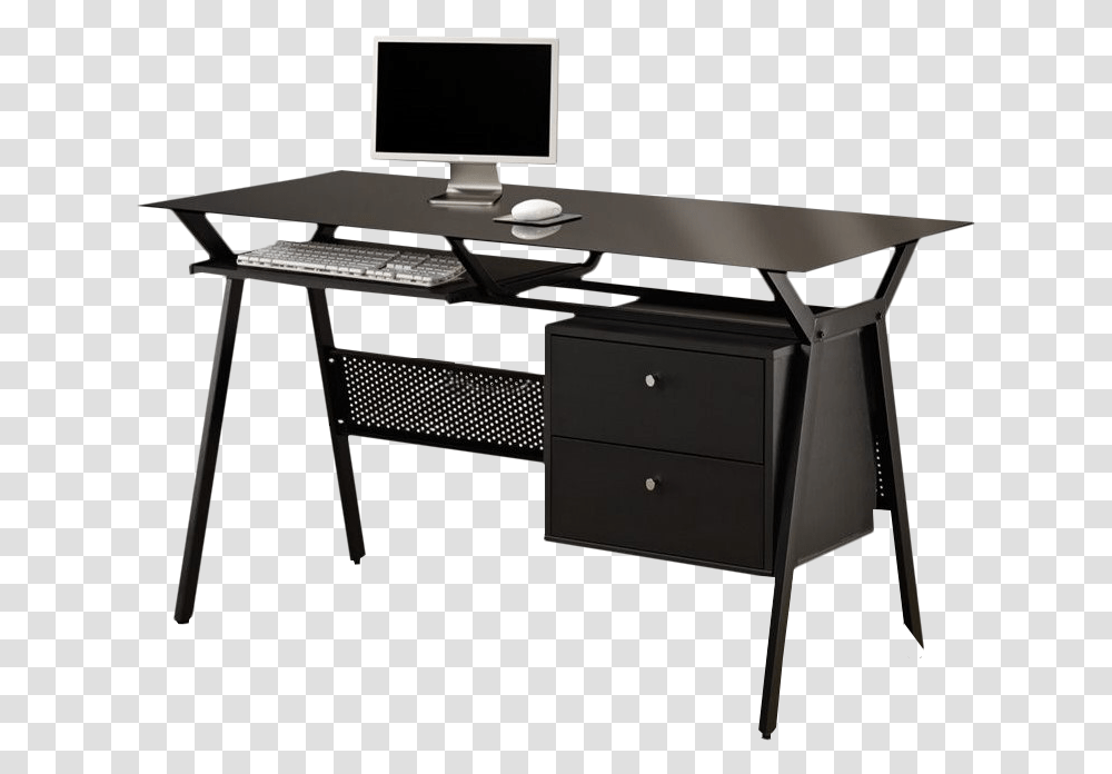 Computer Desk, Table, Furniture, Electronics, Monitor Transparent Png