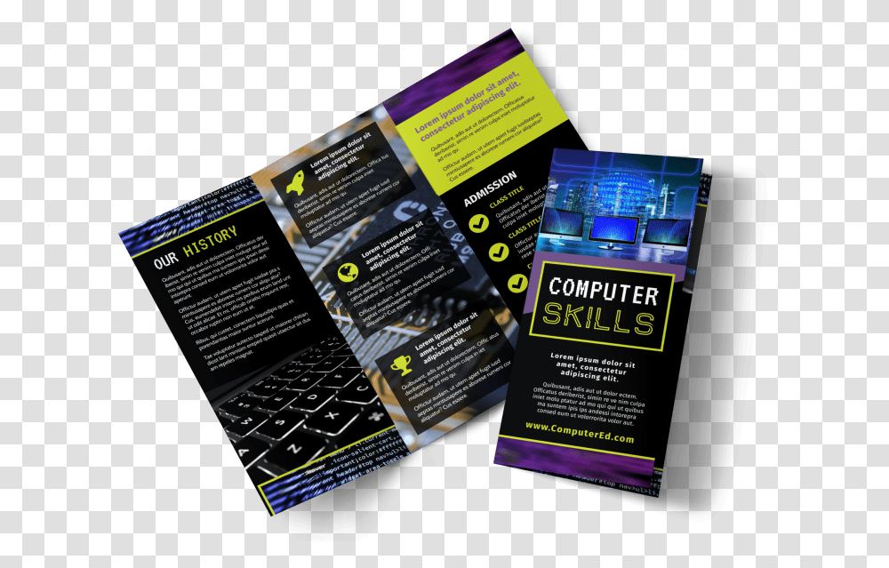 Computer Education Brochure Template Preview Services Offered Brochure, Flyer, Poster, Paper, Advertisement Transparent Png