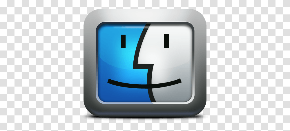 Computer Face Logo Mac Finder Icon, Clock, Text, Analog Clock, Symbol Transparent Png