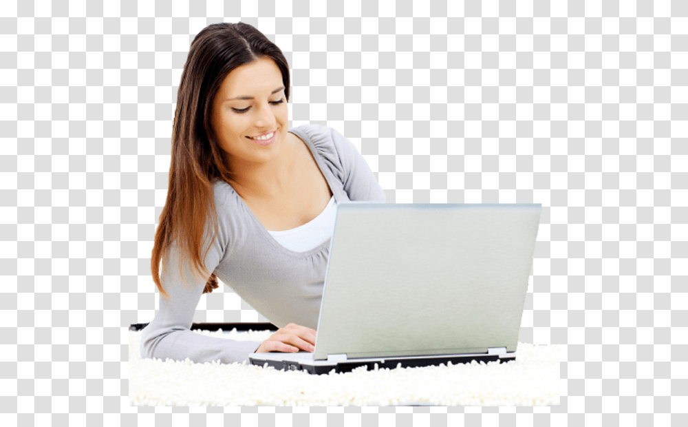 Computer Girl Computer With Girl Images, Pc, Electronics, Person, Laptop Transparent Png