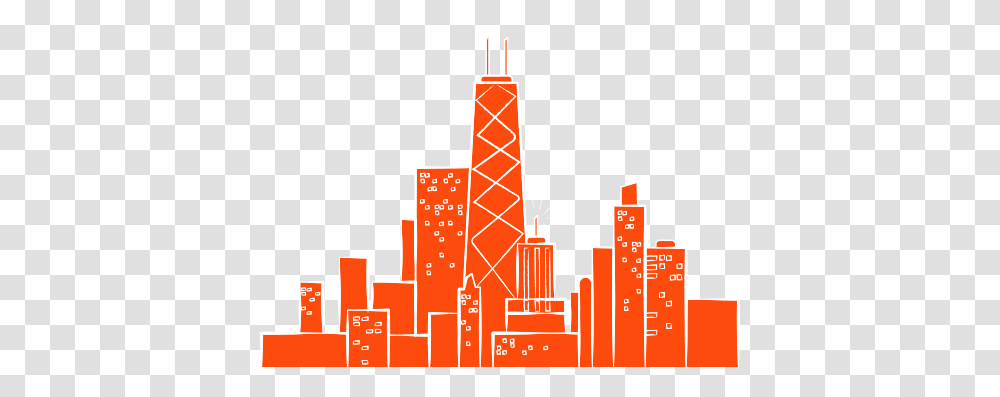 Computer Icons Cloud Gate Chicago Chicago Skyline Orange Clipart, Urban, Graphics, Text, Alphabet Transparent Png