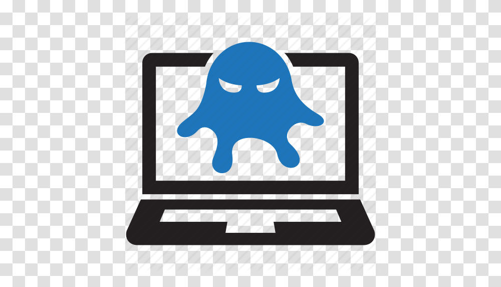Computer Infected Infested Laptop Malware Rootkit Virus Icon, Label, Fish, Animal Transparent Png
