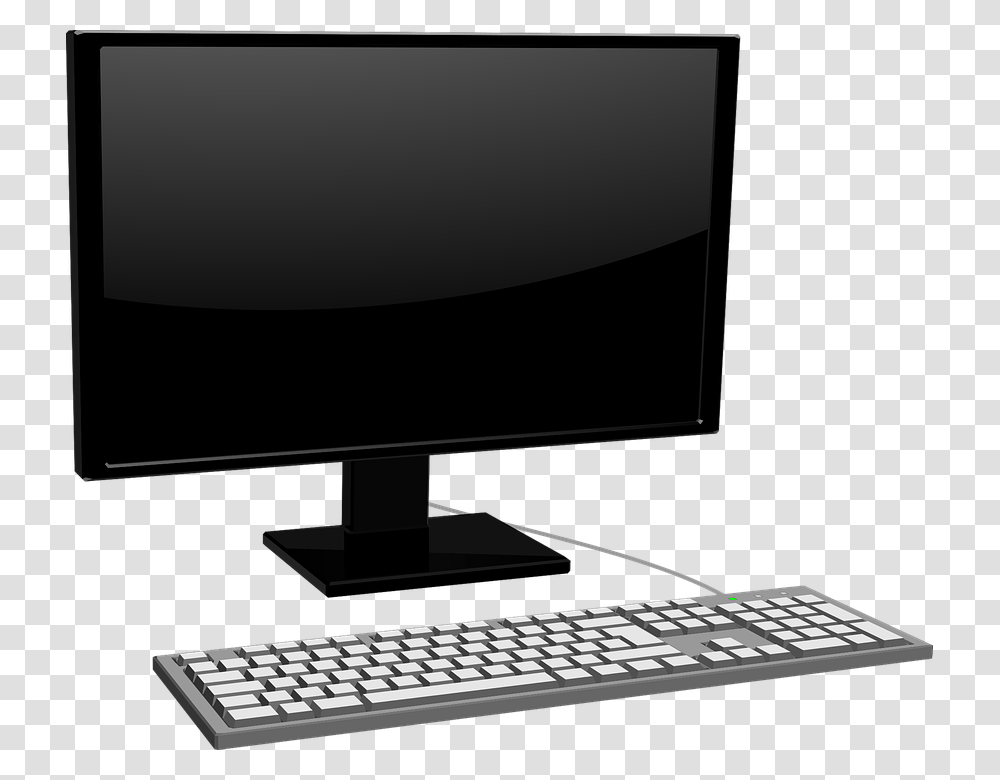 Computer Monitor And Keyboard Clipart, Screen, Electronics, Display, Pc Transparent Png