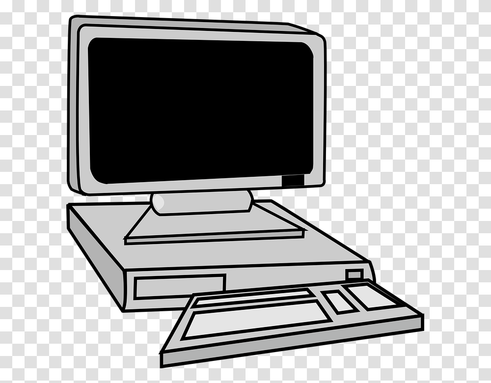 Computer Pc Monitor Storage Screen Technology Black And White Computer, Electronics, Piano, Musical Instrument, LCD Screen Transparent Png