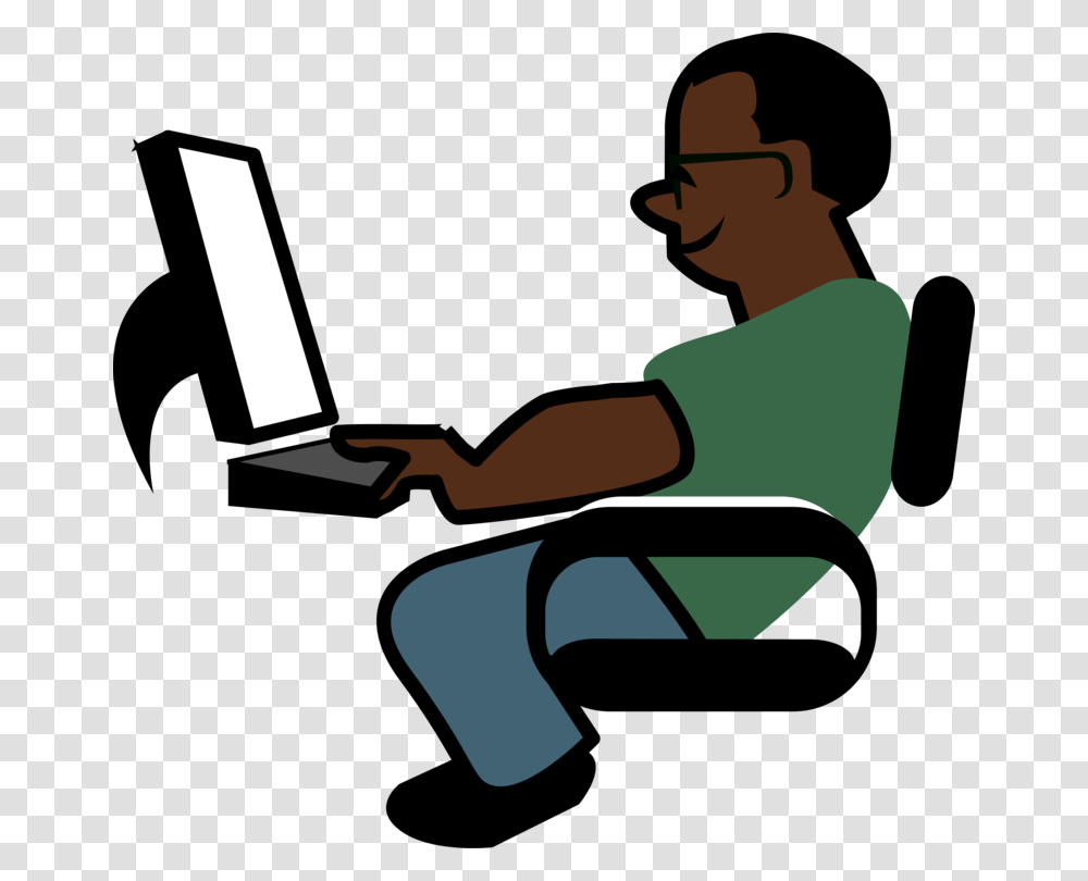Computer Programmers Clipart, Sitting, Person, Human, Pc Transparent Png
