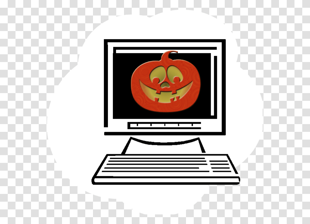 Computer Science Clipart Spooky Computer, Label, Electronics, Pillow Transparent Png