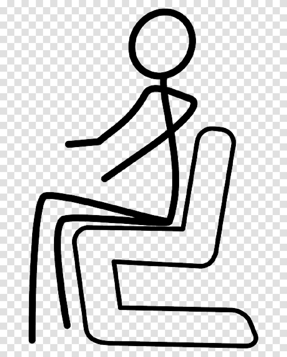 Computer Stick Outline People Man Figure Sleeping Stick Figure Sitting Down, Chair, Furniture Transparent Png