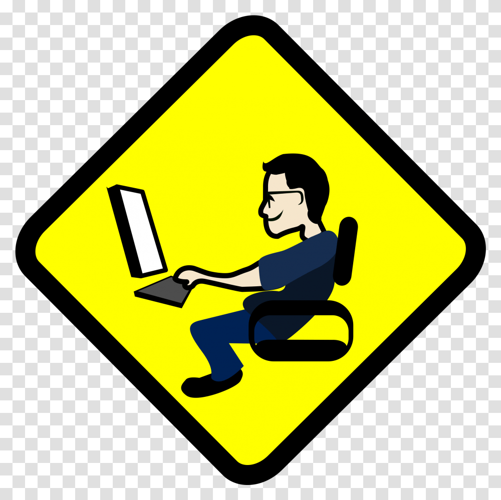 Computer User Warning Sign Clip Arts Computer Related, Person, Human, Reading Transparent Png