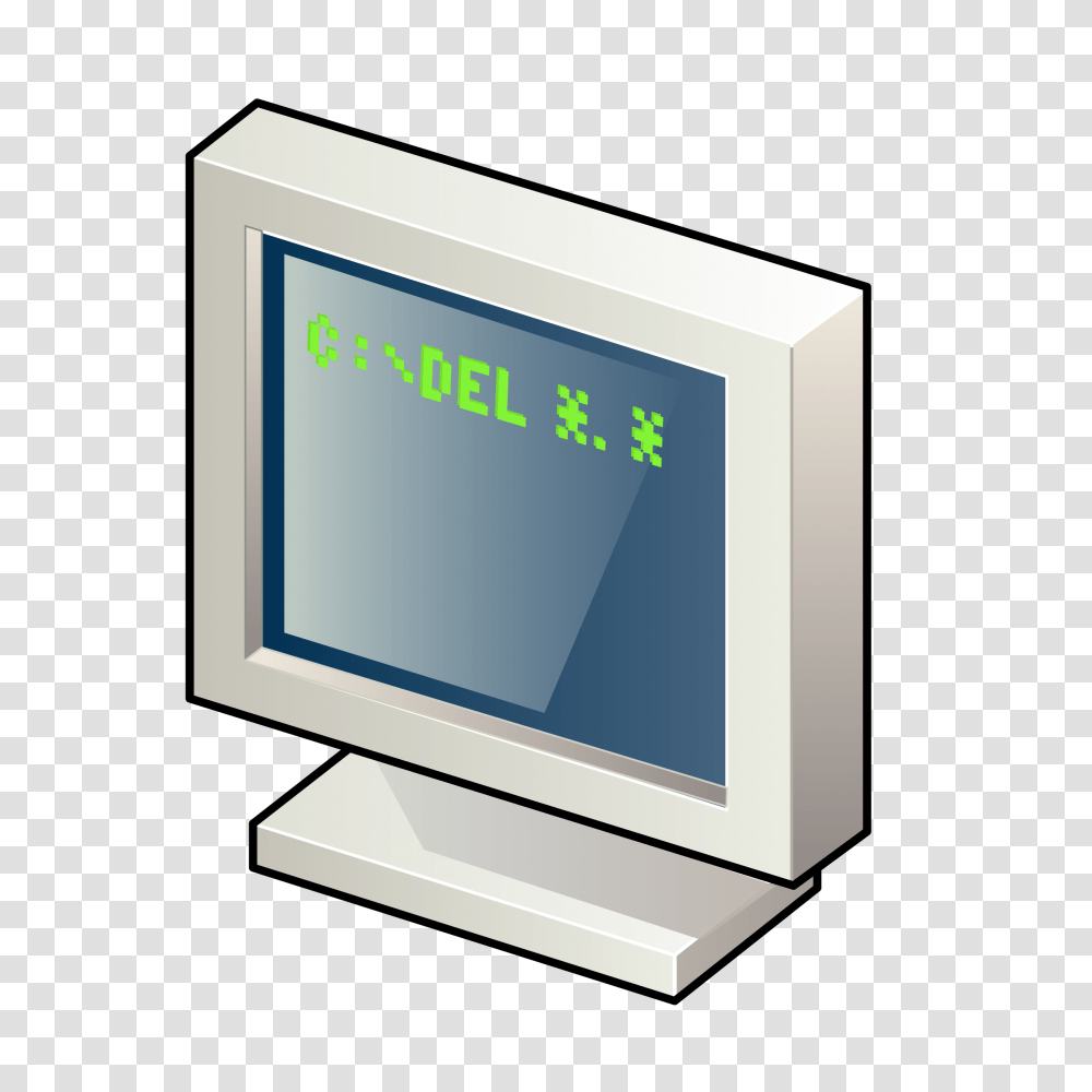 Computer With Dos Screen Vector Clipart Image, Electronics, Monitor, Display, Mailbox Transparent Png