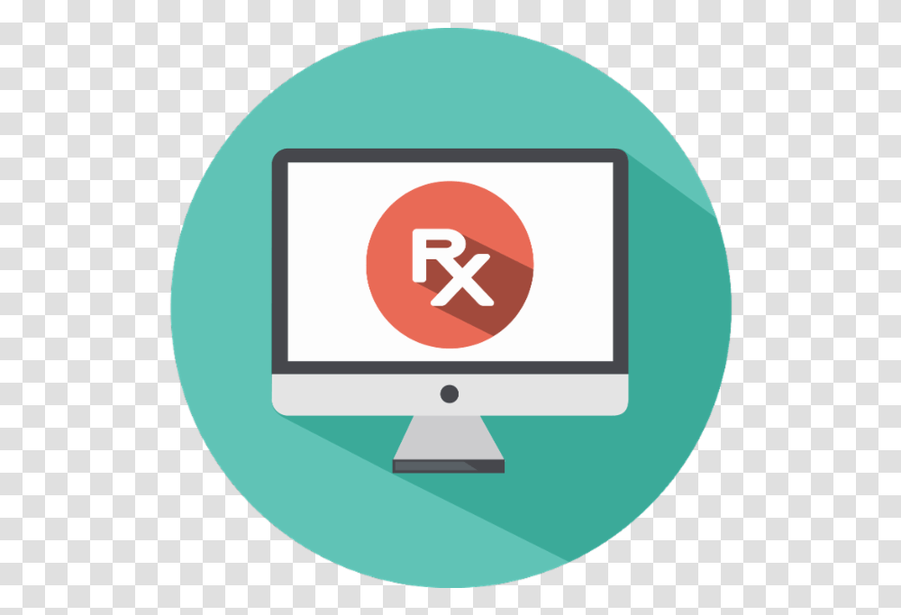 Computer With The Rx Symbol Screen Icon, Electronics, Monitor, Pc, LCD Screen Transparent Png