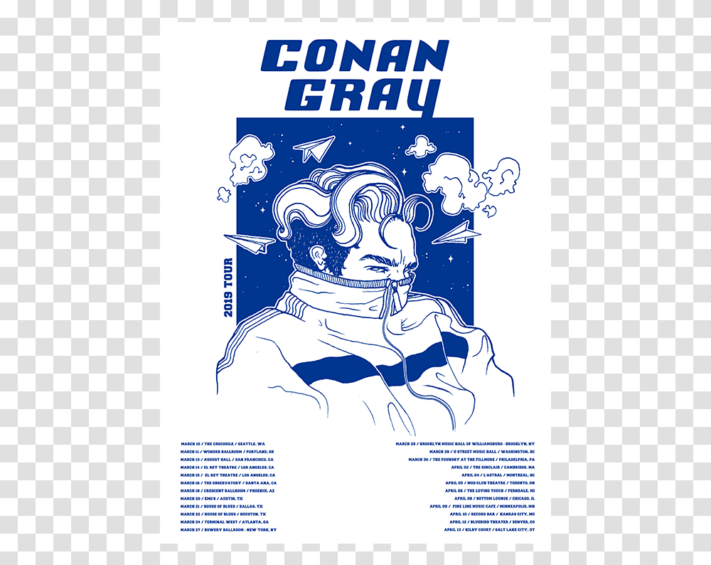 Conan Gray Europe Tour, Poster, Advertisement, Flyer, Paper Transparent Png