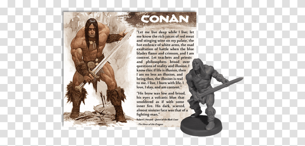 Conan The Barbarian Board Game Surfaces Conan The Barbarian Miniature Game, Person, Text, Poster, Advertisement Transparent Png